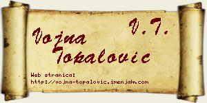 Vojna Topalović vizit kartica